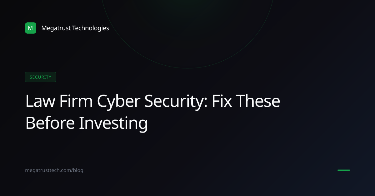 What a law firm should fix before investing in cyber security