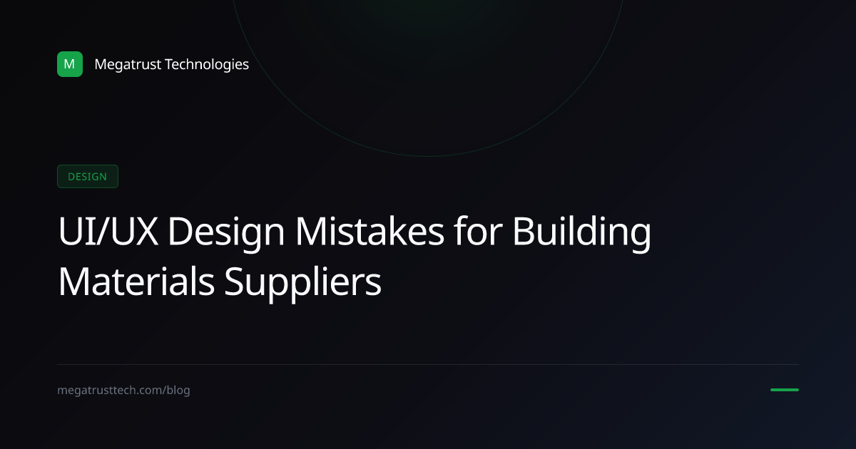 What mistakes should a building materials supplier avoid when buying UI UX design