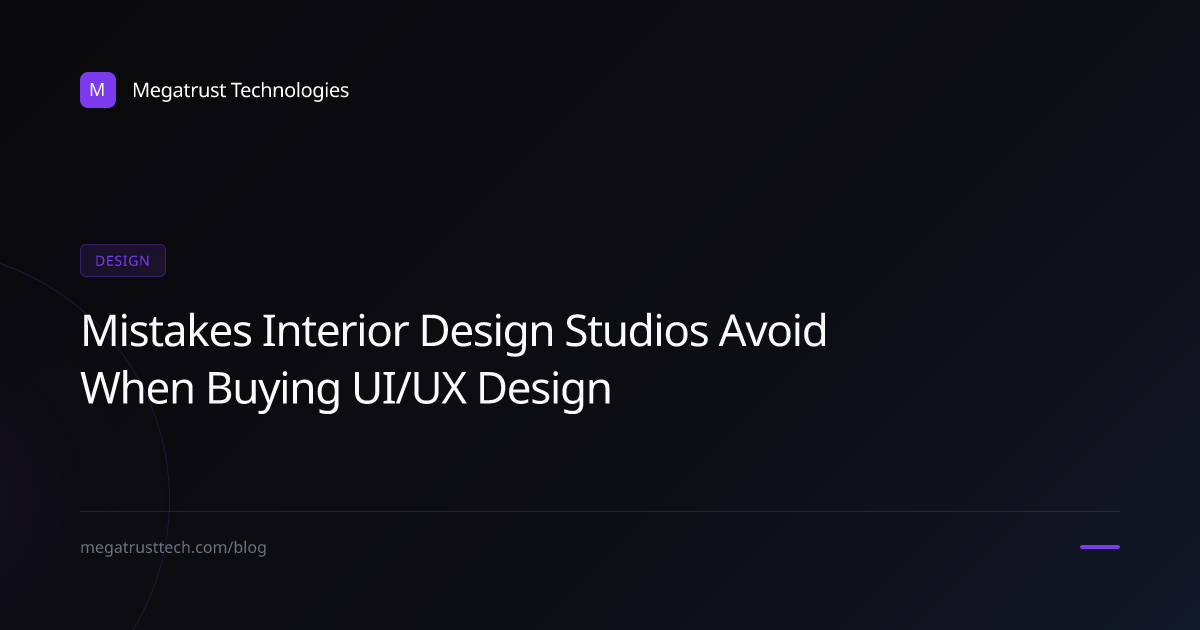 What mistakes should a interior design studio avoid when buying UI UX design